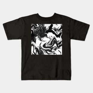 BW Liquid Pattern Kids T-Shirt